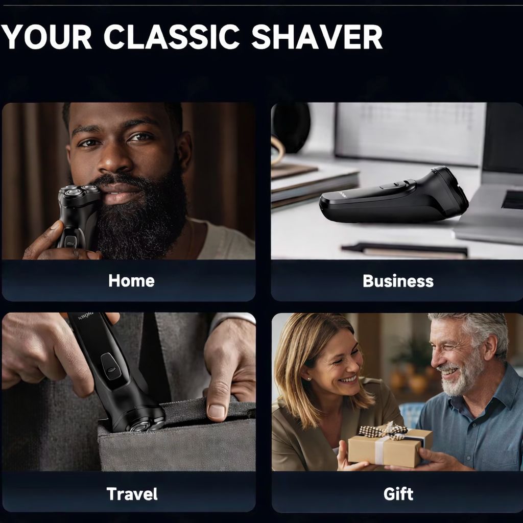 ENCHEN Blackstone 3D Electric Shaver for Men – Ultra-Smooth Shave, Floating Blades, Waterproof, USB-C Fast Recharge