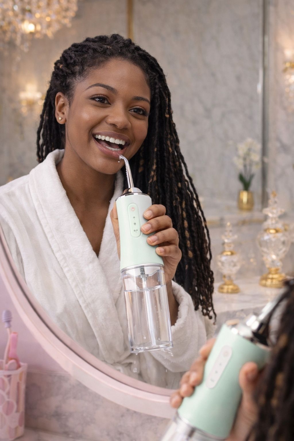 Smart Portable Electric Water Flosser – 4 Jet Tips, 3 Cleaning Modes, Rechargeable