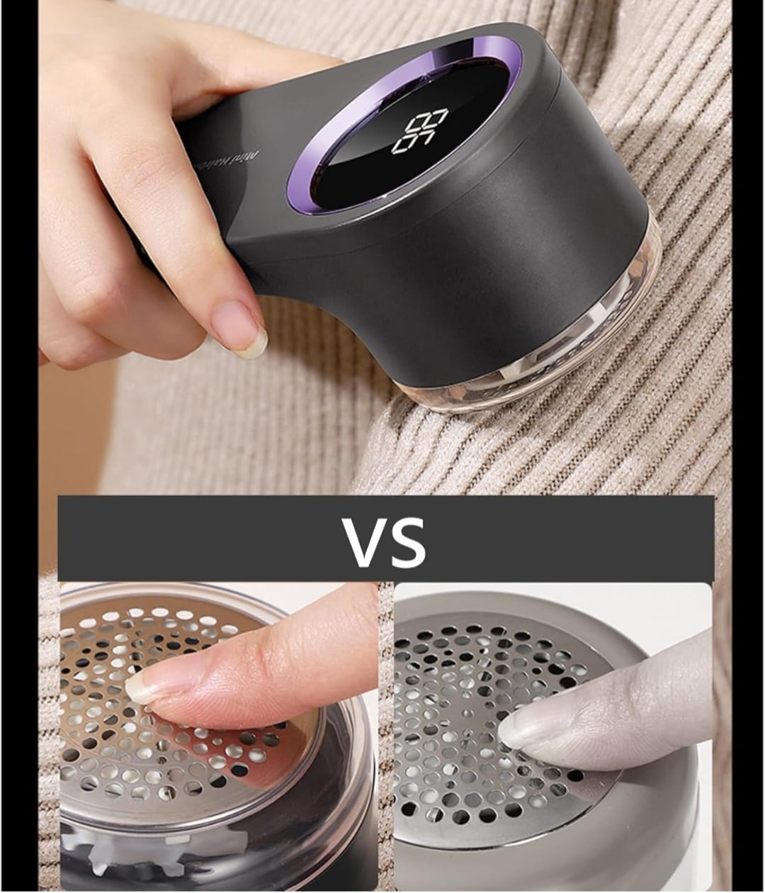 Electric Lint Remover USB Rechargeable with LED Screen – Fabric Shaver for Clothes & Sweaters