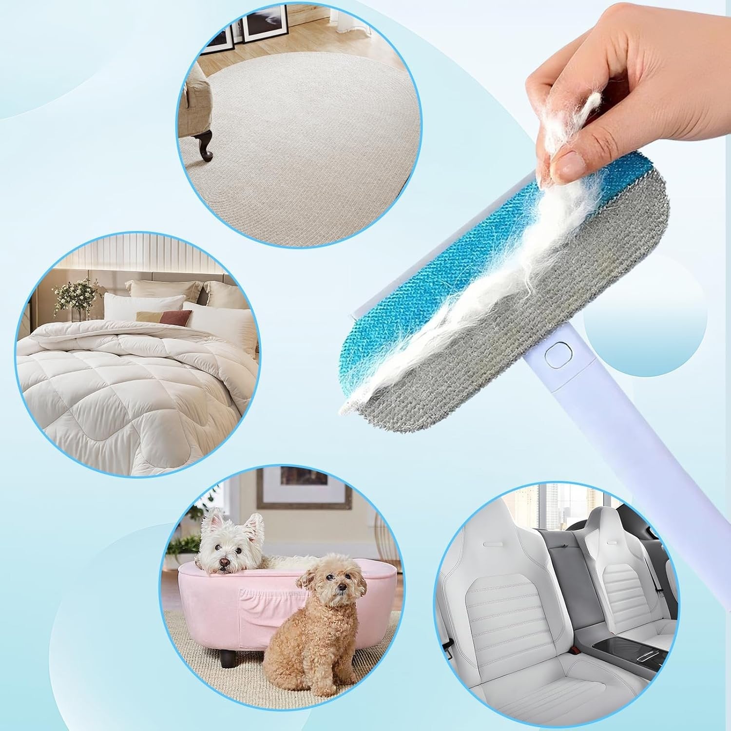 Fur-Be-Gone Pet Hair Brush Clean in Seconds